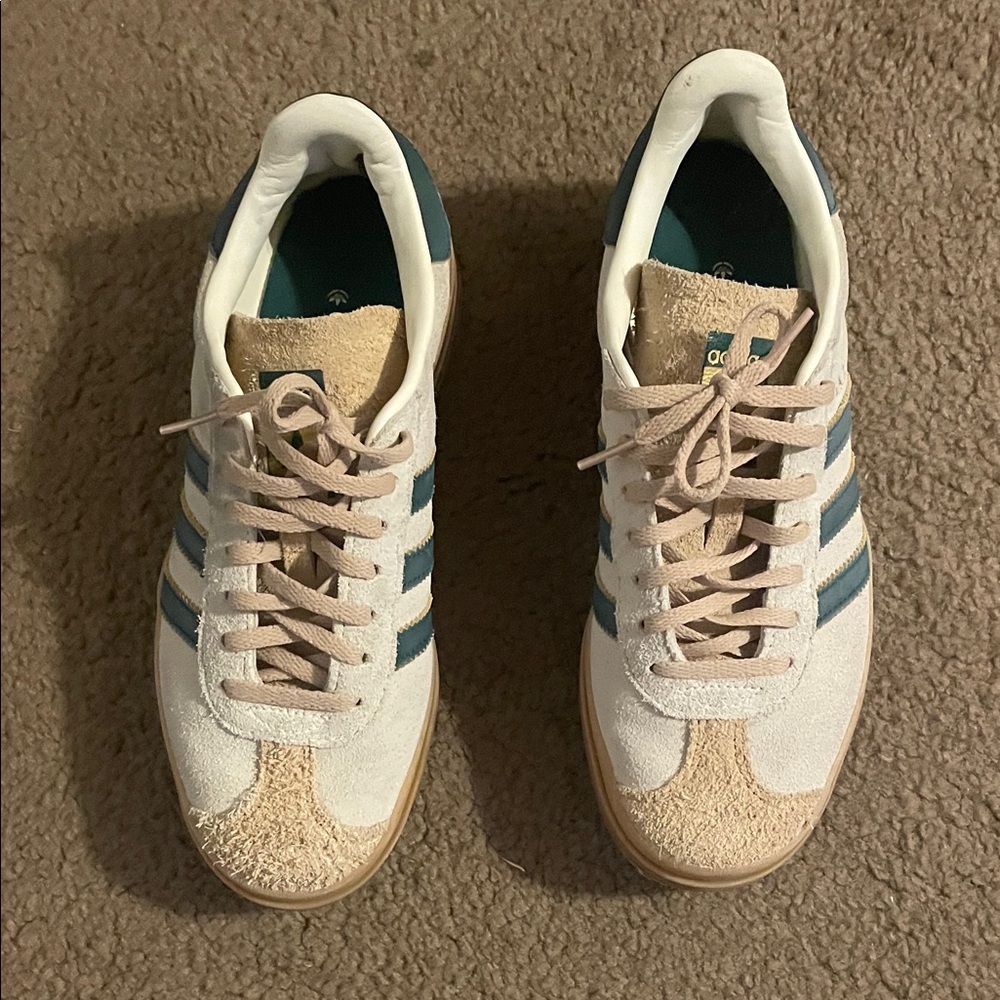Adidas White and Teal Sneakers